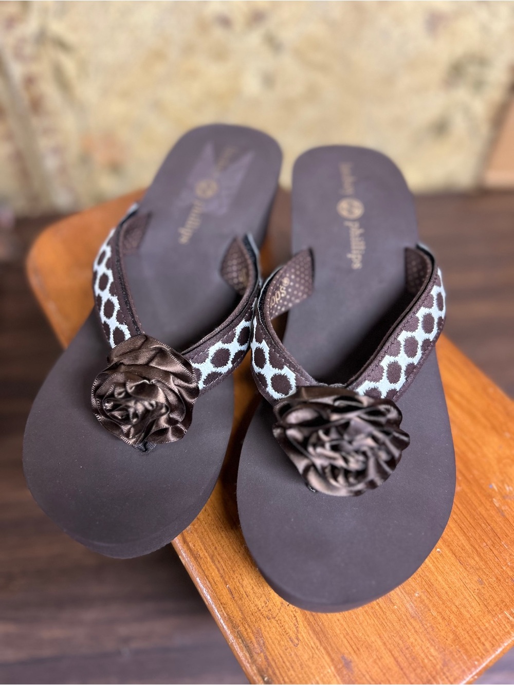 Lindsey Phillips Switch Flop Sandals Size 10 Brown 2.5” Heel